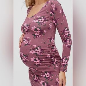 LONGSLEEVE SIDE RUCHED DRESS